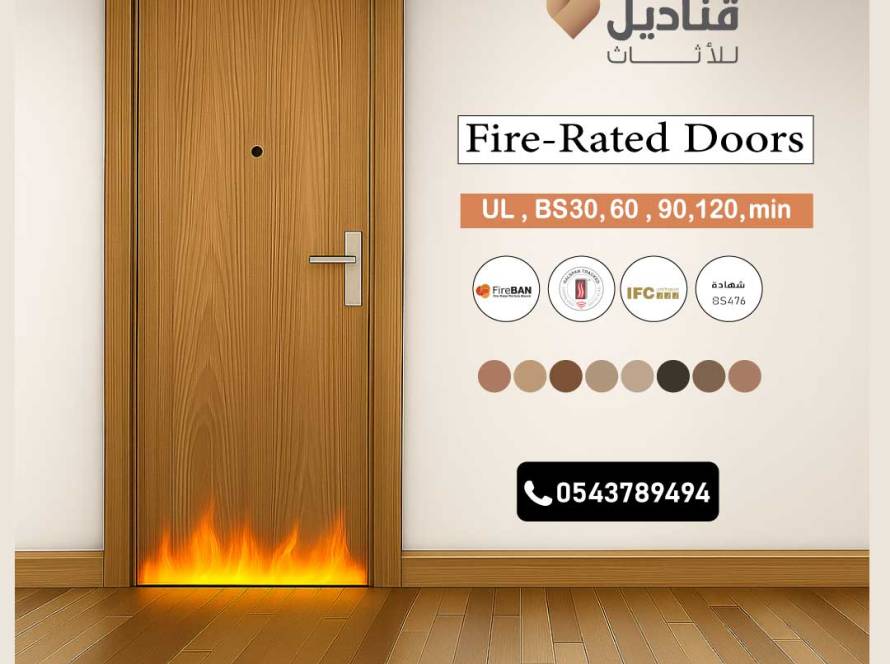 أبواب خشب مقاومة للحريق في السعودية