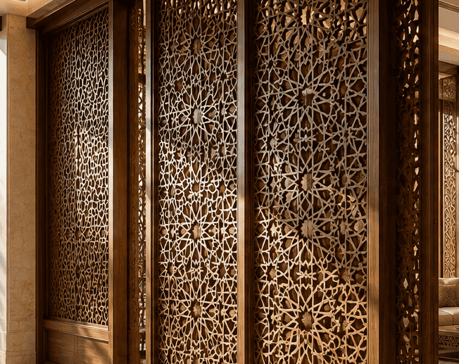 Teak Wood Mashrabiya Manufacturing - Qnadeel Furniture Factory
