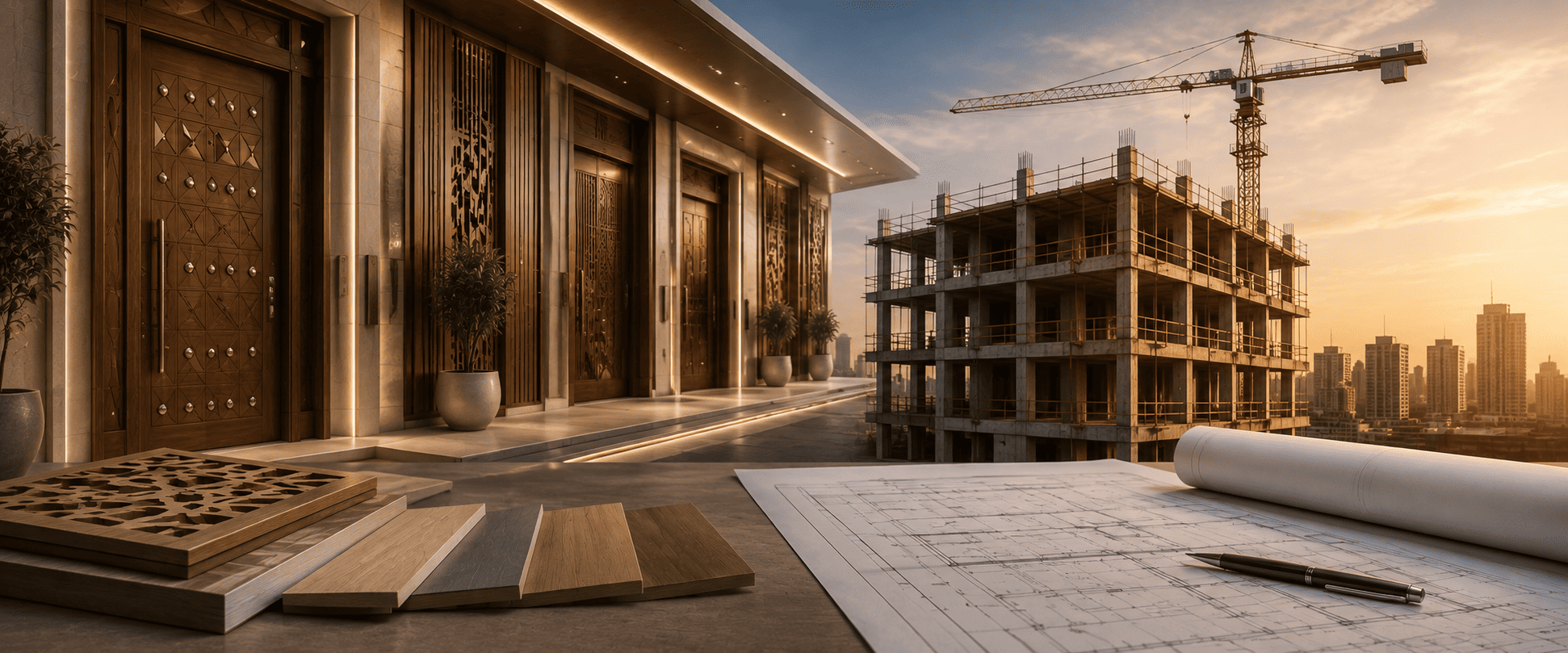 الطراز النجدي في المشاريع الحديثة - تصميم وتنفيذ الهوية المعمارية السعودية - مصنع قناديل للأثاث